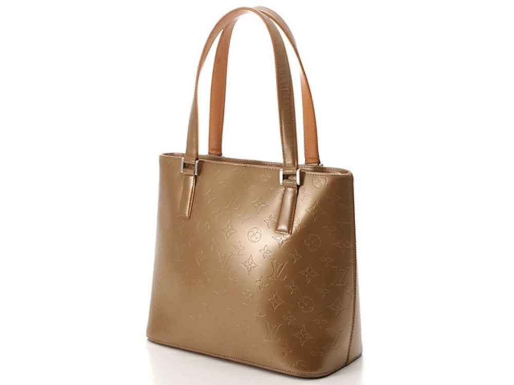 Louis Vuitton Monogram Bag Gold Beige Matte Cream Stockton Tote Ambre Tan Cream